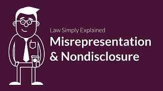 Misrepresentation and Nondisclosure  Contracts  Defenses amp Excuses [upl. by Noimad]