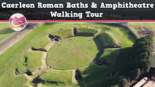 CAERLEON ROMAN BATHS amp AMPHITHEATRE WALES  Walking Tour  Pinned on Places [upl. by Kingsly827]