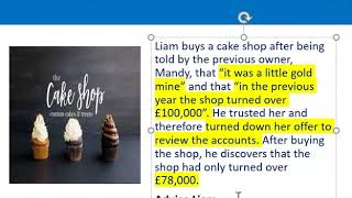 How to apply misrepresentation Liam cupcake scenario [upl. by Brodeur]