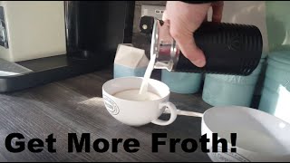 How to Get More Froth from Your Nespresso Coffee Aeroccino  Nespresso tips and help [upl. by Zitella]