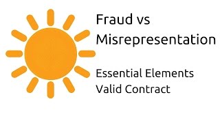 Fraud vs Misrepresentation  Other Essential Elements of a Valid Contract  CA CPT  CS amp CMA [upl. by Aronal781]